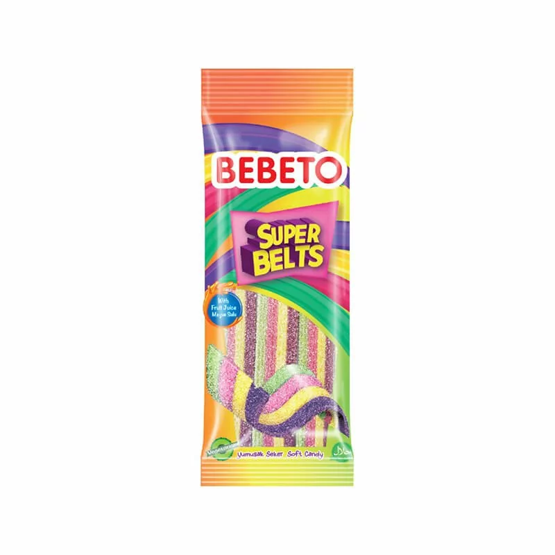 Bebeto Super Belts kyslé želé pelendreky 75g