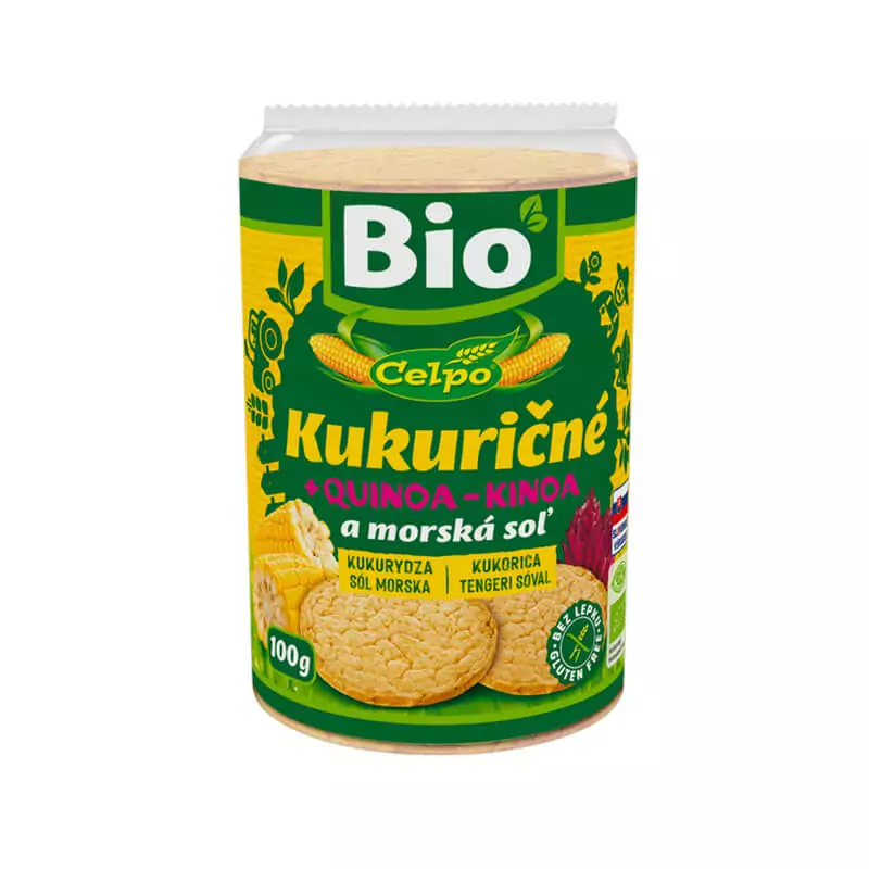 Celpo 100% BIO kukuričné chlebíčky s quinoou a morskou soľou 100g
