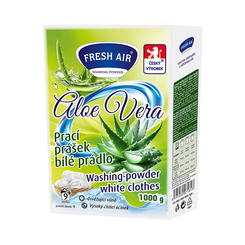 Fresh Air prací prášok na biele prádlo Aloe Vera 1kg