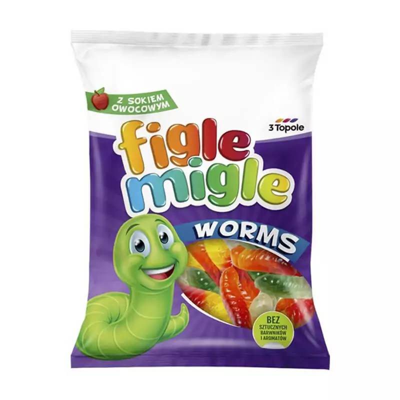 Figle Migle gumové cukríky Červík 80g