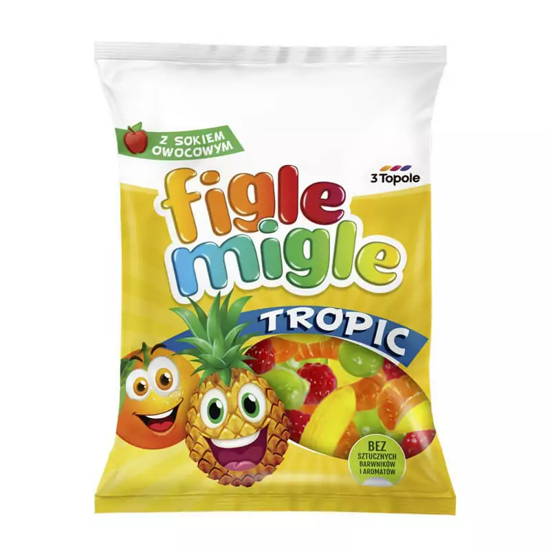 Figle Migle gumové cukríky Tropic 80g