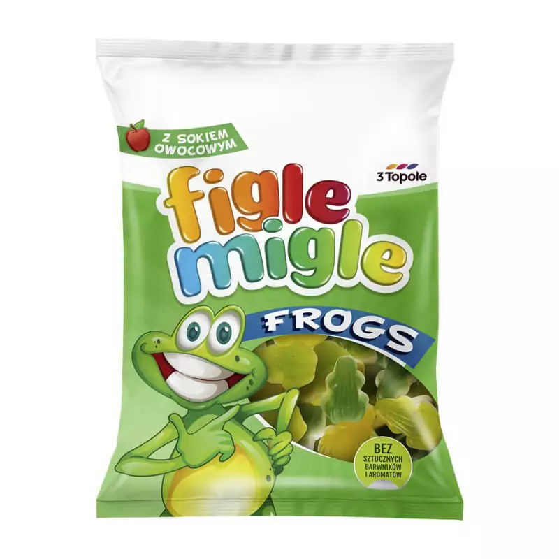 Figle Migle gumové cukríky žabka 80g