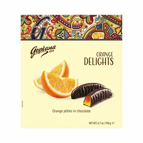 Pomarancove zele v cokolade Goplana 190g imprex sladkosti dezert
