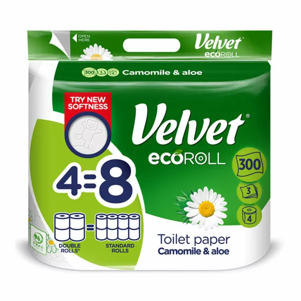 Velvet toaletny papier kamilka a aloe 4 roll