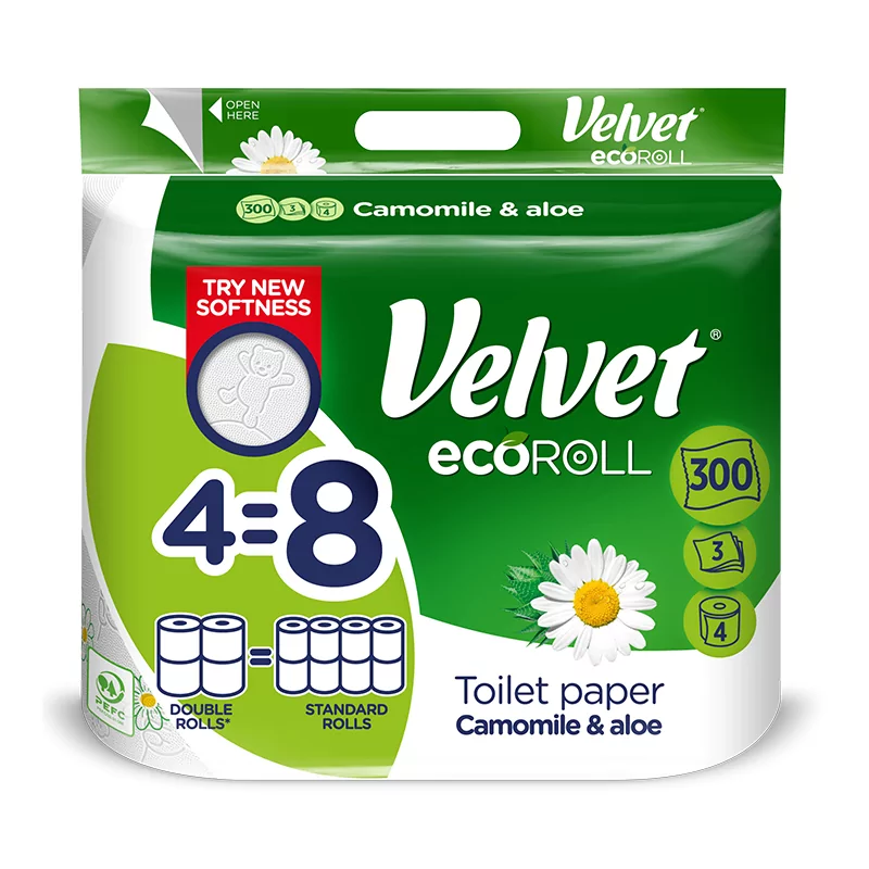 Toaletný papier Velvet ecoroll camomile-aloe